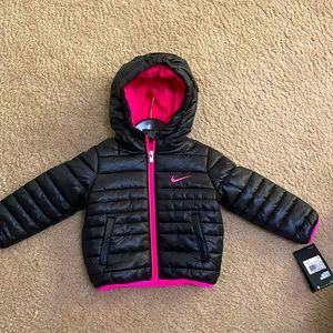 Nike Puffer Jacket Toddler Size 18 Month Nee with Tags Black and Pink